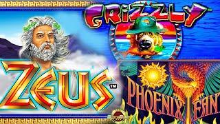 ZEUS - GRIZZLY - PHOENIX FANTASY BONUSES!!! Wms Aristocrat Slots in Casino