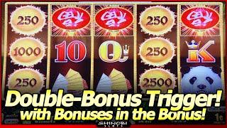 Panda Magic Slot - Rare Double Bonus Trigger and Bonus in the Bonus, Big Win in First Attempt