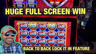 FULL SCREEN FOR A HUGE WIN! BACK 2 BACK FEATURE IN THE BONUS! LOCK IT LINK DIAMONDS AT RIVER SPIRIT!
