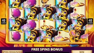HONEY WINS Video Slot Casino Game with a HONEYCOMB CASTLE FREE SPIN  BONUS