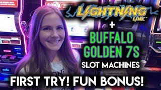 Enjoying The NEW Buffalo Golden 7s Slot Machine! BONUS!