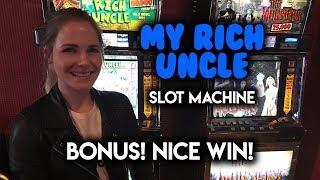 My RICH UNCLE Slot Machine! BONUS WIN! Super Fun Game!
