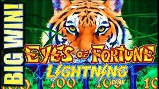 •HUGE WIN $$$ ON FREE PLAY!!• $5.00 BET - NEW EYES OF FORTUNE LIGHTNING LINK Slot Machine