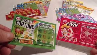 Wow!..2 of each Scratchcards..GET FRUITY..TRIPLE 7..CASH SPECTACULAR..