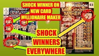 SHOCK WINNER ON..MILLIONAIRE MAKER. & £25,000 MONTH SCRATCHCARDS..AND ..OTHER CARDS
