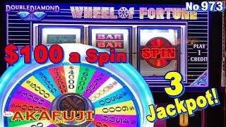 Double Top Dollar Double Diamond⋆ Slots ⋆$100 Slot Machine Wheel of Fortune Red White Blue Jackpot 赤富士スロット
