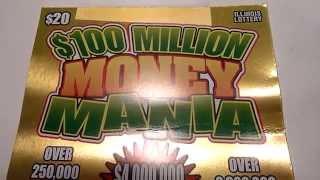 WINNING Instant Lottery Ticket - $100 Million Money Mania! - $20 Scratchcard Instant Lottery Ticket
