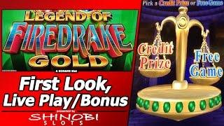 Legend of Firedrake Gold Slot - First Look, Live Play and Free Games with Credit Prize Attempt