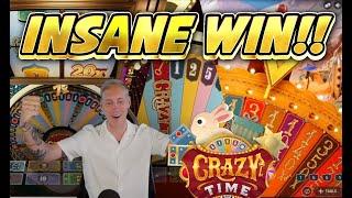 INSANE WIN!!! CRAZY TIME BIG WIN - Game show from Casinodaddys live stream