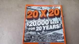 Winner...sorta...$20 Illinois Lottery Ticket - "20X20" $20,000 a Week for 20 years scratchcard video