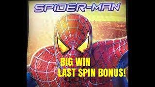 BIG WIN! SPIDER-MAN SAVES MY BANKROLL ON THE LAST SPIN!