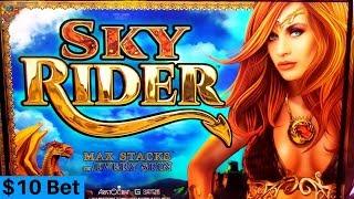 High Limit SKY RIDER Slot Machine $10 Bet Bonus | THE Voice Slot Machine MAX BET Bonus | Live Slot