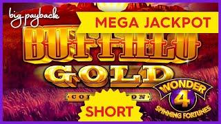MEGA JACKPOT HANDPAY! Wonder 4 Spinning Fortunes Buffalo Gold Collection Slot! #Shorts