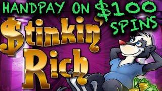 $100/SPINS ONLY! HANDPAY JACKPOT on Stinkin' Rich Game in Tampa!