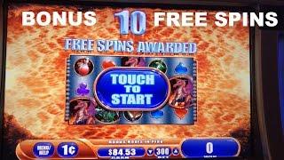 Dragon's Fire WMS Live Play with BONUS FREE SPINS and NICE WIN Slot Machine