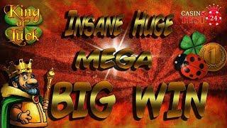 MUST SEE!!! INSANE HUGE MEGA BIG WIN on King of Luck - Merkur Slot - 1€ BET!