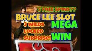 BRUCE LEE (WMS) *MEGA BIG WIN* 5 FREE SPINS????NEW EXCITING 3 WILDS LOCKED BONUS