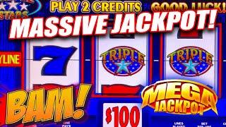 TRIPLE STARS HIGH LIMIT JACKPOT ON $200 BETS ON A SLOT MACHINE  ⋆ Slots ⋆ INSANE WINS!