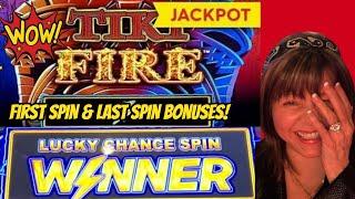 JACKPOT HANDPAY! First Spin & last spin Bonus! Tiki's on Fire!
