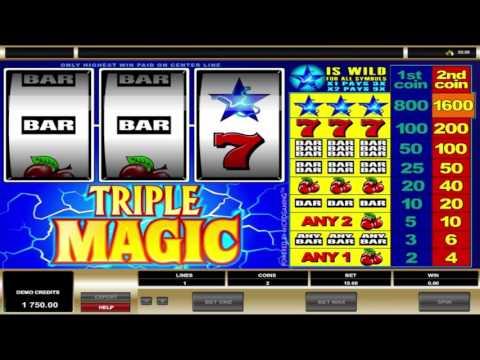 Free Triple Magic slot machine by Microgaming gameplay ★ SlotsUp