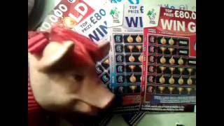 We Play WIN GOLD Scratchcard Game..with Moaning Pig??