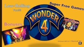 •Nice Wins• Wonder 4 Fire Light & Indian Dreaming Low-Rolling • Slot Machine Bonuses(3)