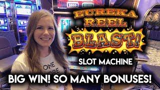 BIG WIN! Striking GOLD on Eureka! Slot Machine! Free Spins BONUSES + Re-Trigger!