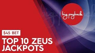 TOP 10 ZEUS JACKPOTS - $45 Max Bets - High Limit Slots!
