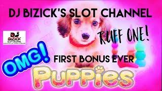 ~*** MY FIRST BONUS EVER ***~ OMG! Puppies Slot Machine! ~ NOT A FUN ONE! • DJ BIZICK'S SLOT CHANNEL