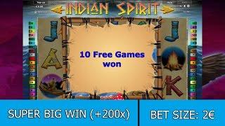 SUPER BIG WIN on Indian Spirit Slot (Novomatic) - 2€ BET!