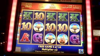 Slot hit bonus on Golden Light at Harrah's Casino in AC