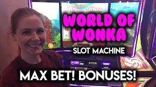 Max BET! World of WONKA Slot machine! BONUSES + Oompa Loompa Features