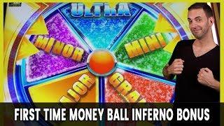 • • MONEY BALL Inferno Bonus - MY FIRST TIME! + Goldfish Fun • Vegas Baby!
