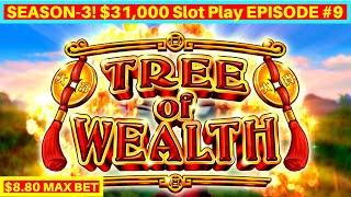 Tree of Wealth Slot Machine $8.80 Max Bet Bonuses & BIG WIN | Season 3 | EPISODE #9
