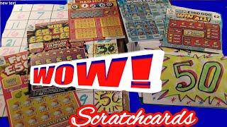 SUPER SCRATCHCARD GAME..FRUITY £500..WIN ALL..REDHOT BINGO..WONDERLINES..&..£5 WIN £50 CARD
