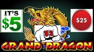 WIFE BETS $5 I BET $25 WHO WINS MORE? GRAND DRAGON HIGH LIMIT SLOT MACHINE!