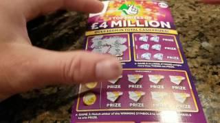 EXCITING U.K. SCRATCHCARD! FINGERS CROSSED!!$4 MILLION POUND TOP PRIZE!