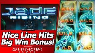 Jade Rising Slot - Live Play, Nice Line Hits and Free Spins Bonus with Wild Reels in First Attempt