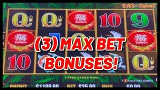 HIGH LIMIT Lightning Link EYES OF FORTUNE (3) $25 MAX BET Bonus Rounds Slot Machine Casino