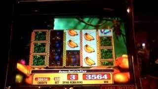 Silverback slot bonus win with retrigger at Sands Casino.