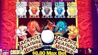 5 Dragons Slot Machine $8.80 Max Bet BONUS WON | NICE SESSION | 5 Dragons Grand Slot Live Play