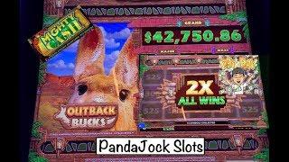 I didn’t even realize how big I hit•️Huge win on Mighty Cash Outback Bucks•️