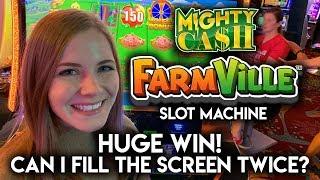 HUGE BONUS WIN! Mighty Cash Farmville Slot Machine!!