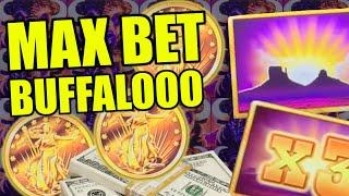HIGH LIMIT BUFFALO GOLD SLOT NIGHT!  ⋆ Slots ⋆ Max Betting for Jackpots & Collecting Gold Buffalo Heads!