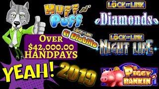 Over $42,000 HANDPAY JACKPOTS On High Limit Lock It Link Slot Machines In 2019 !