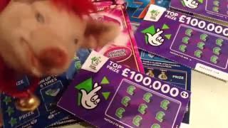 Jewel Millionaire..Millionaire 7's...100,000 Purple..250,000 Blue Scratchcards