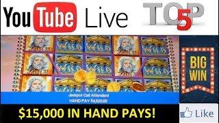 $15,000 in JACKPOT HAND PAYS! Huge MEGA Slot Machine BIG WINS! MAX BET High Limit BONUS