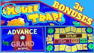 Mouse Trap! • SLOT MACHINE Live Play • with 3 Bonuses
