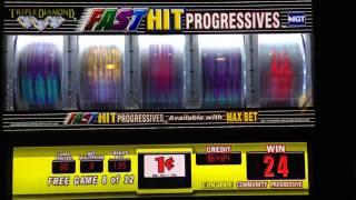 Fast Hit Progressive Triple Diamond Free Spins Bonus On Max