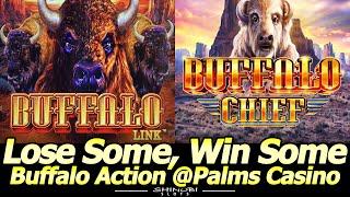 Buffalo Link and Buffalo Chief slot action at Palms Casino in Las Vegas.  Lose Some...Win Some!